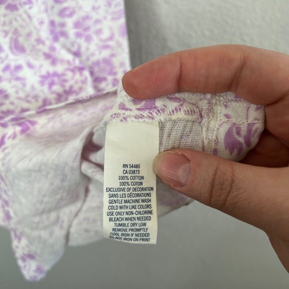 Vintage Y2K American Eagle Purple Floral Babydoll Lace Trim Tank Top XL - Picture 9 of 11